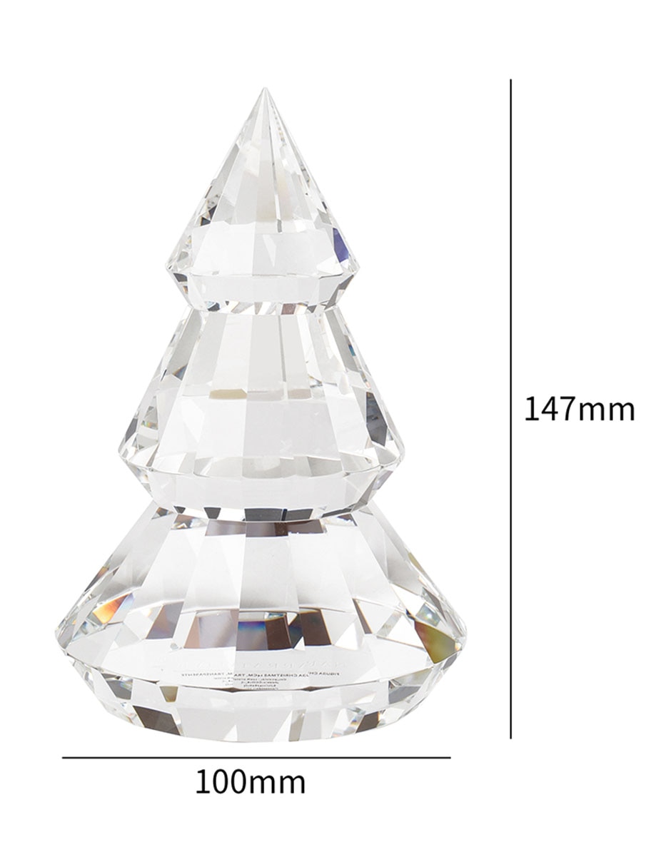 Figura decorativa navideña de pino Christmas de cristal 4
