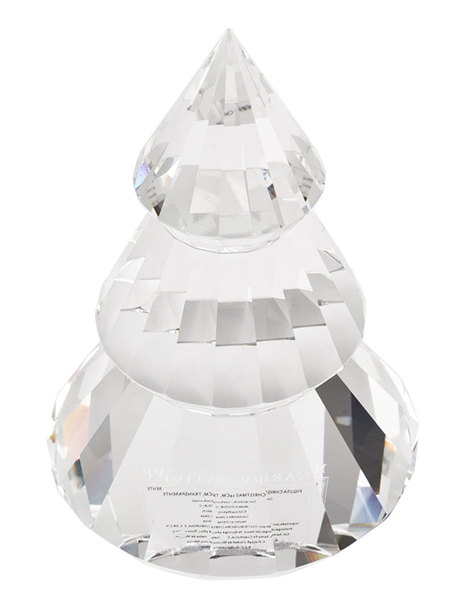 Figura decorativa navideña de pino Christmas de cristal 2