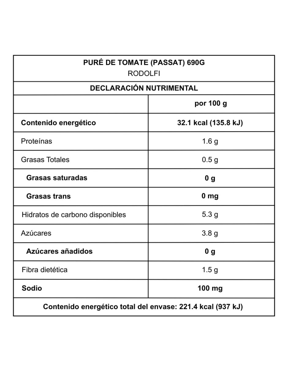 Puré de tomate libre de químicos 690 gramos