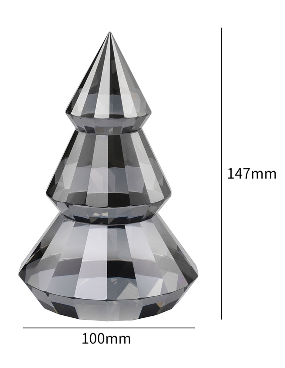 Figura decorativa navideña de árbol de navidad de cristal 4
