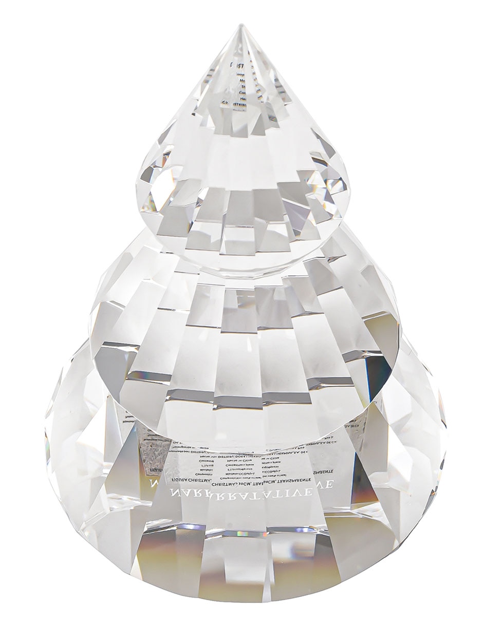 Figura decorativa navideña de arbol de navidad Christmas de cristal 2