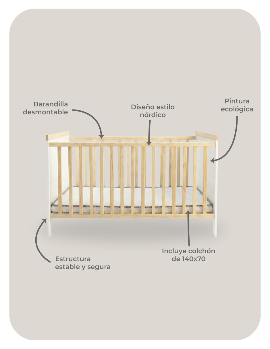 Cuna convertible a cama infantil Kids Aurora 5