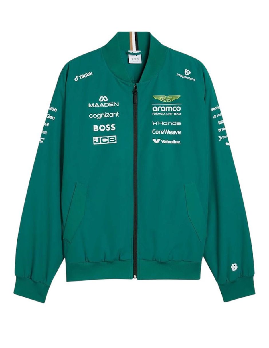 Chamarra para motorsport Aston Martin Aramco F1 Tream para hombre Chamarra para motorsport Aston Martin Aramco F1 Tream para hombre