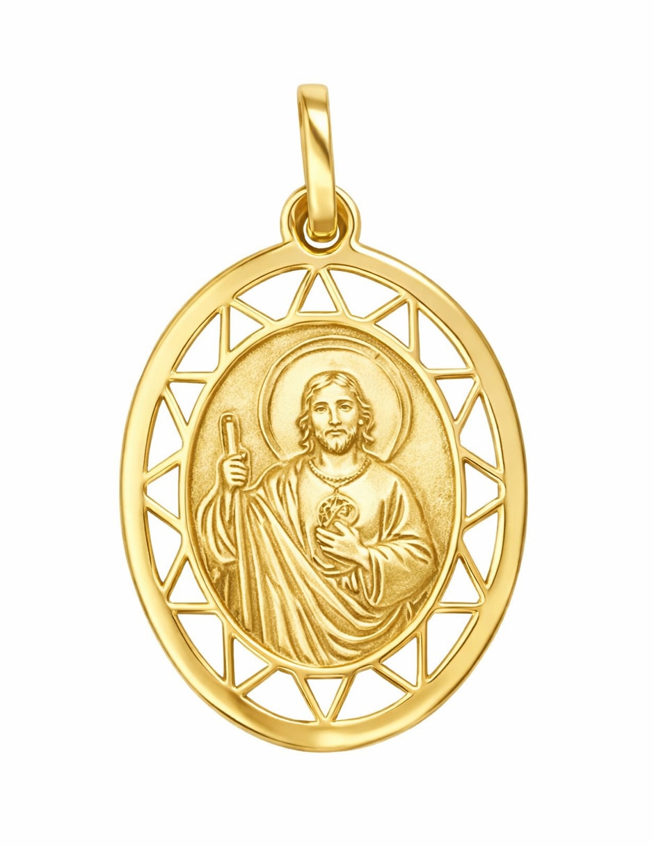 Dije de forma ovalada de oro 14 K