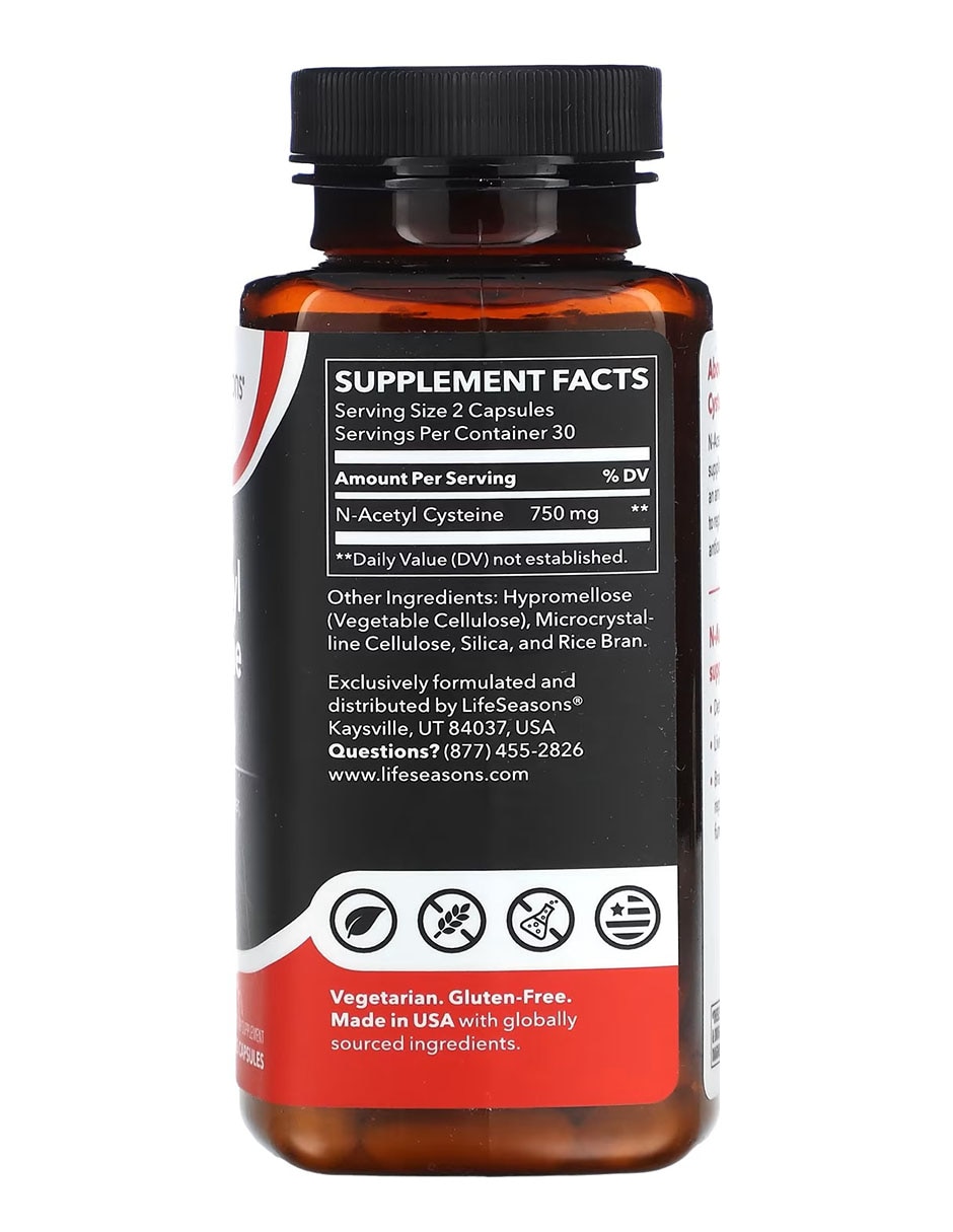 N-acetilcisteína Lifeseasons con N-Acetyl Cysteine de 60 cápsulas