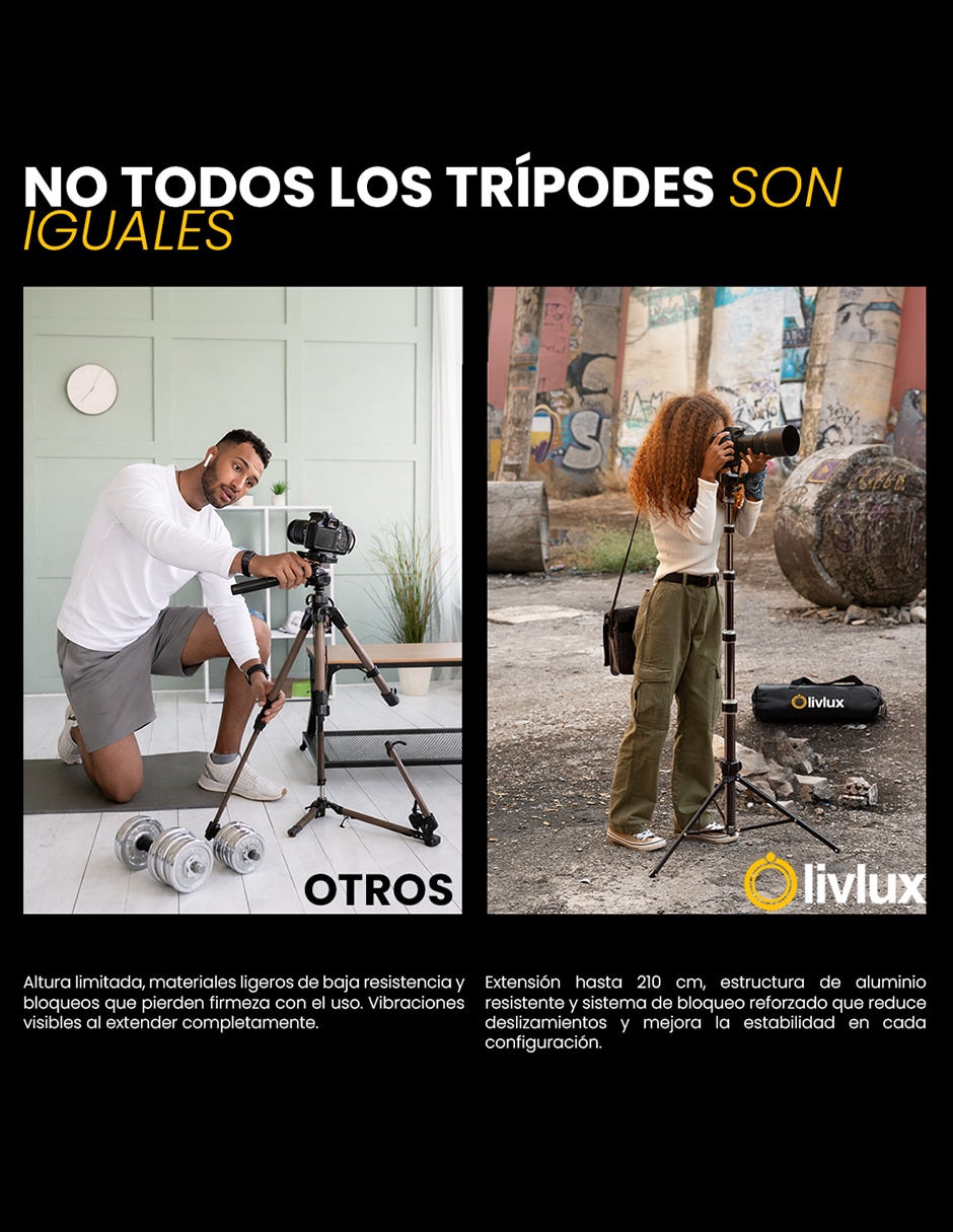 Tripie Livlux de aluminio