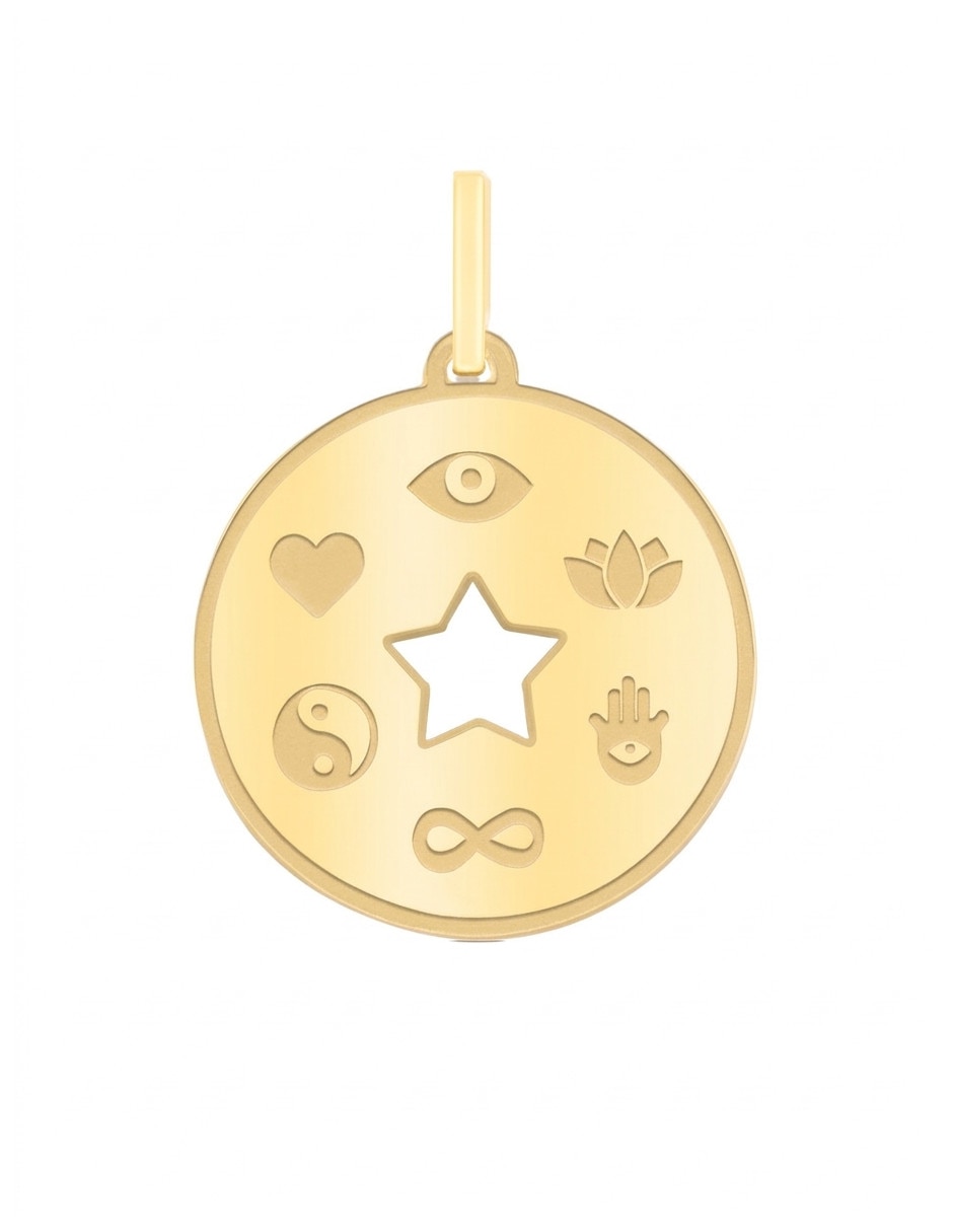 Dije redondo de oro 14 K