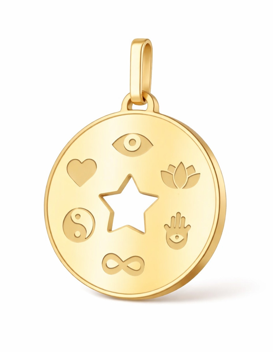 Dije redondo de oro 14 K 2