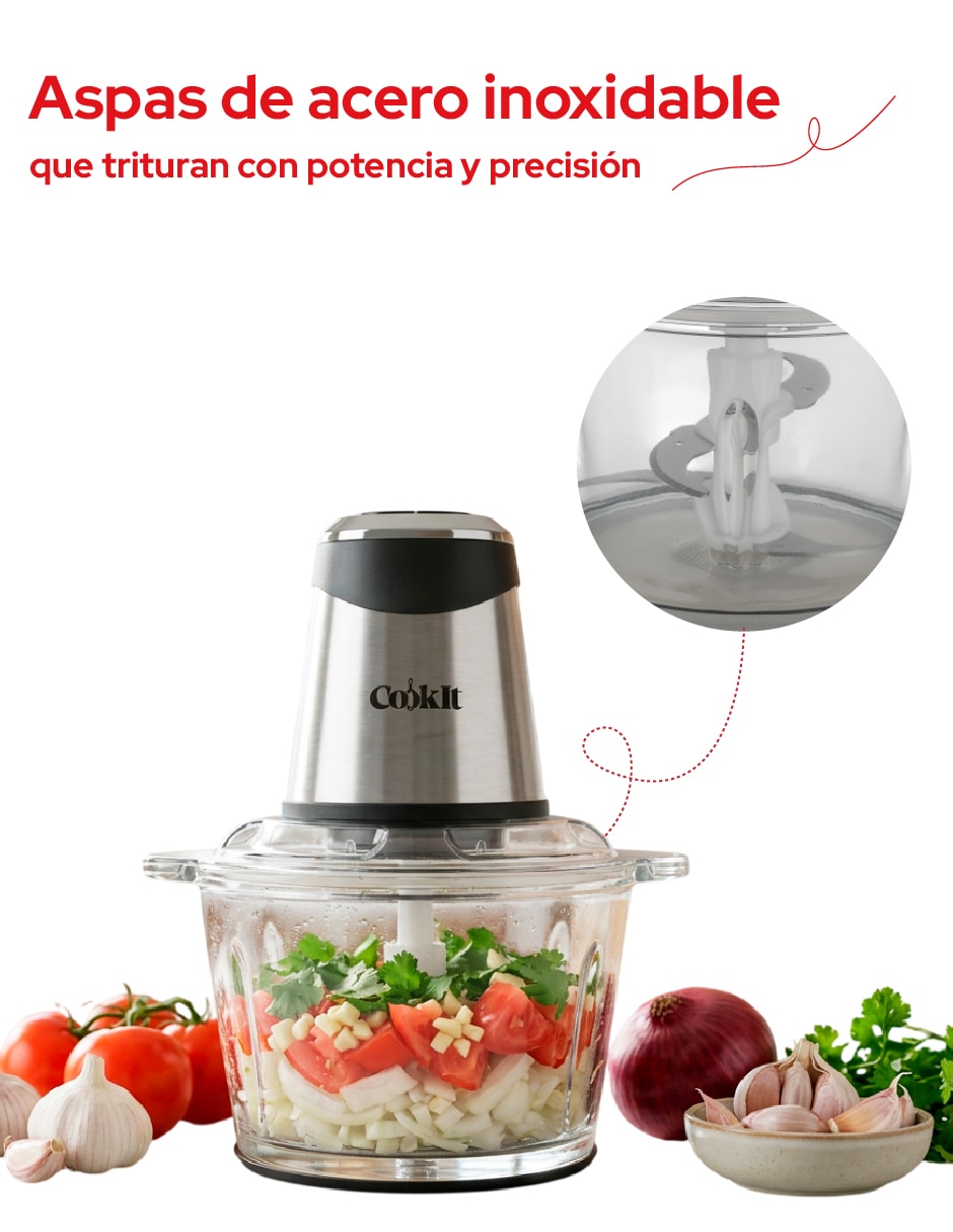 Procesador de alimentos Cookit cuchillas de acero inoxidable