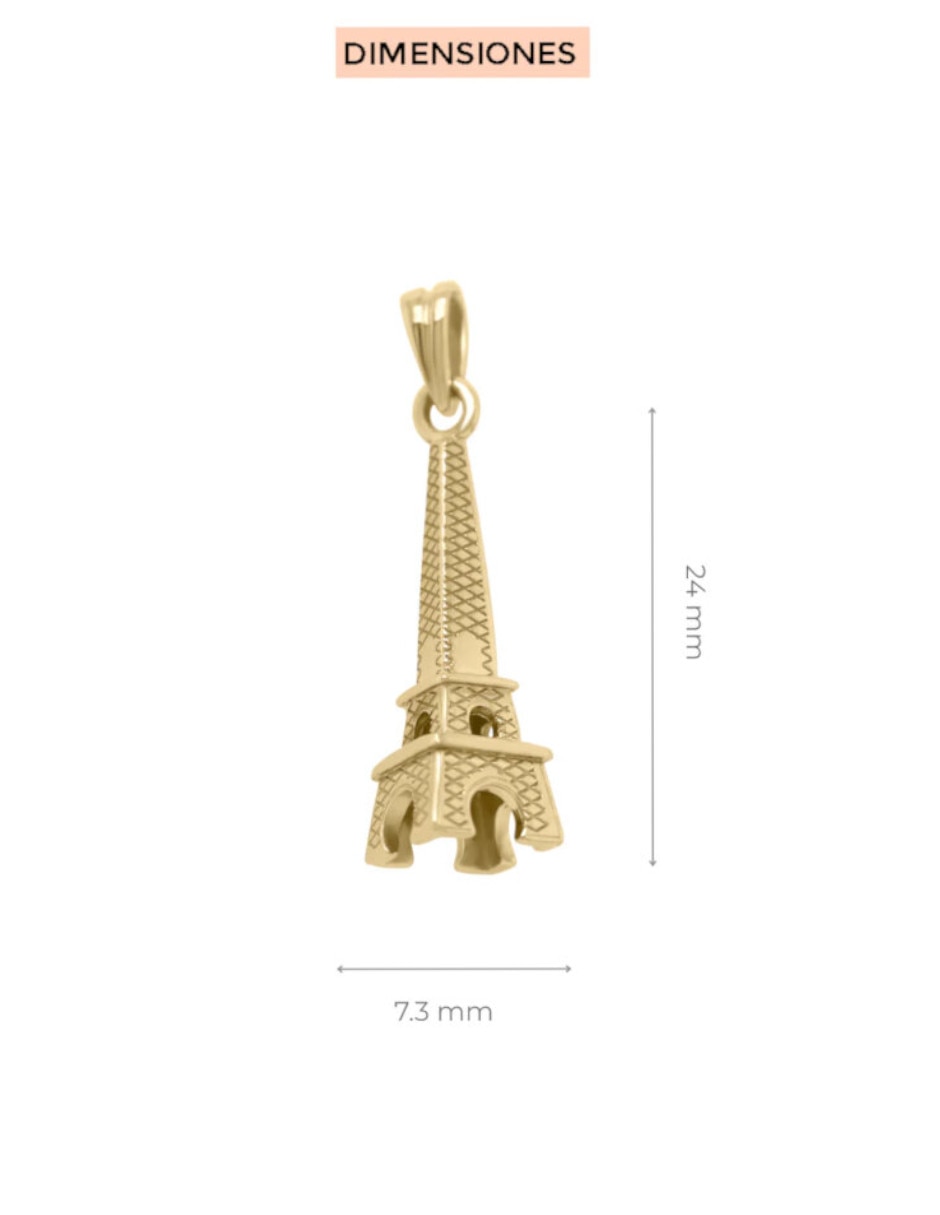 Dije de Torre Eiffel de Oro 14 K 3