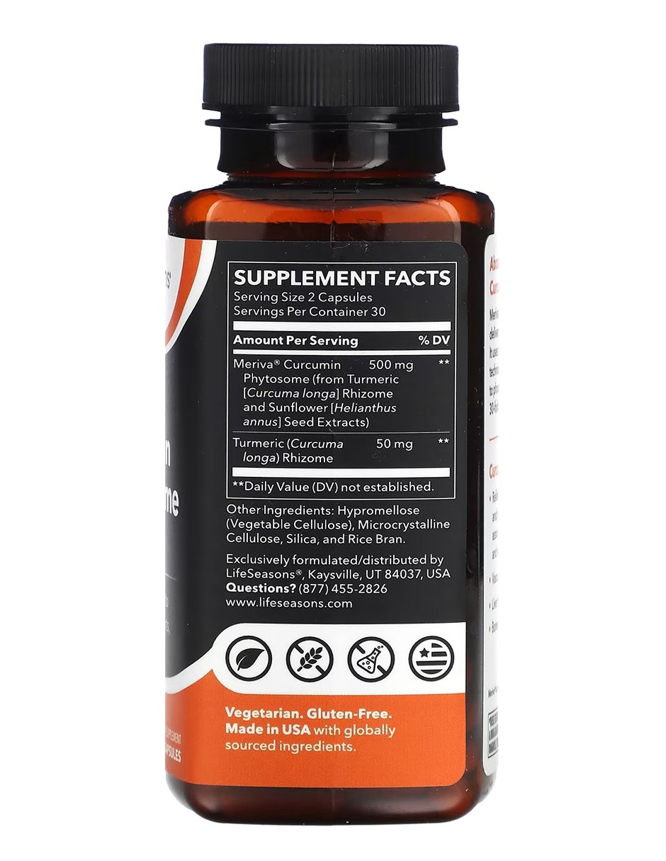 Meriva Curcumin Phytosome Lifeseasons con cúrcuma de 60 cápsulas