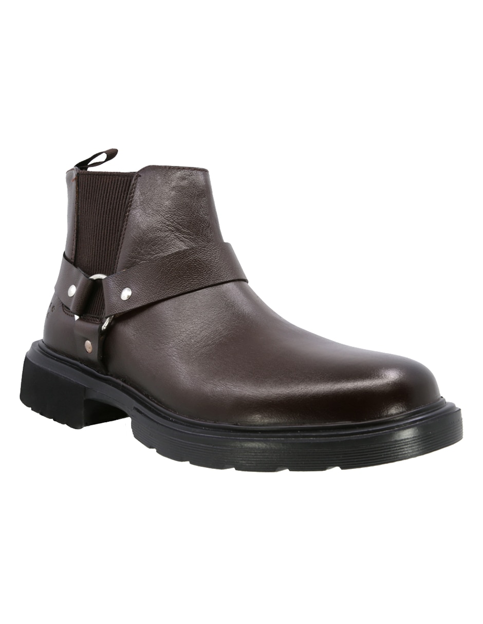 Triples casual de piel para hombre
