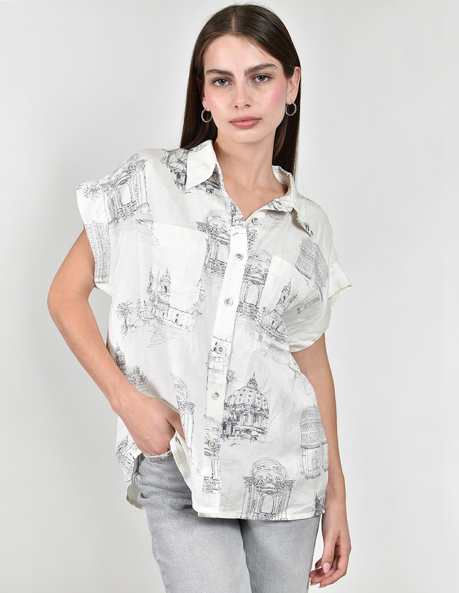 Blusa manga corta para mujer