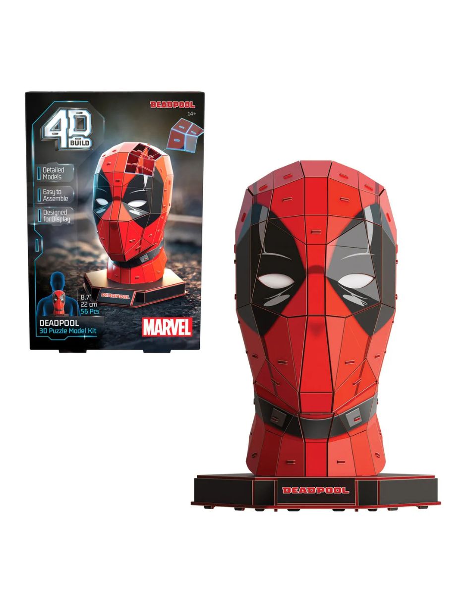 Rompecabezas Superhéroes 4D Build Deadpool Spin Master 56 piezas