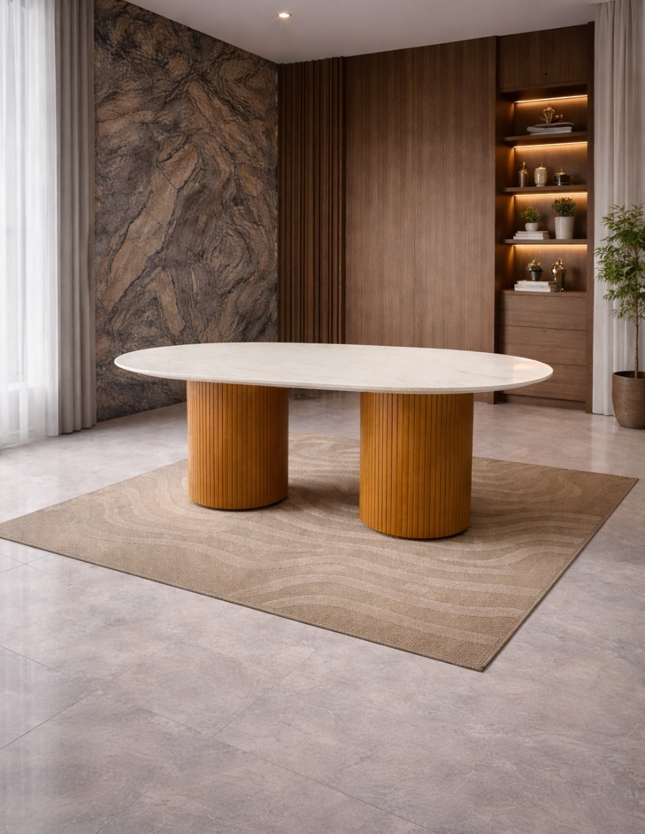 Mesa de comedor No COMEDOR de Madera y mármol 5