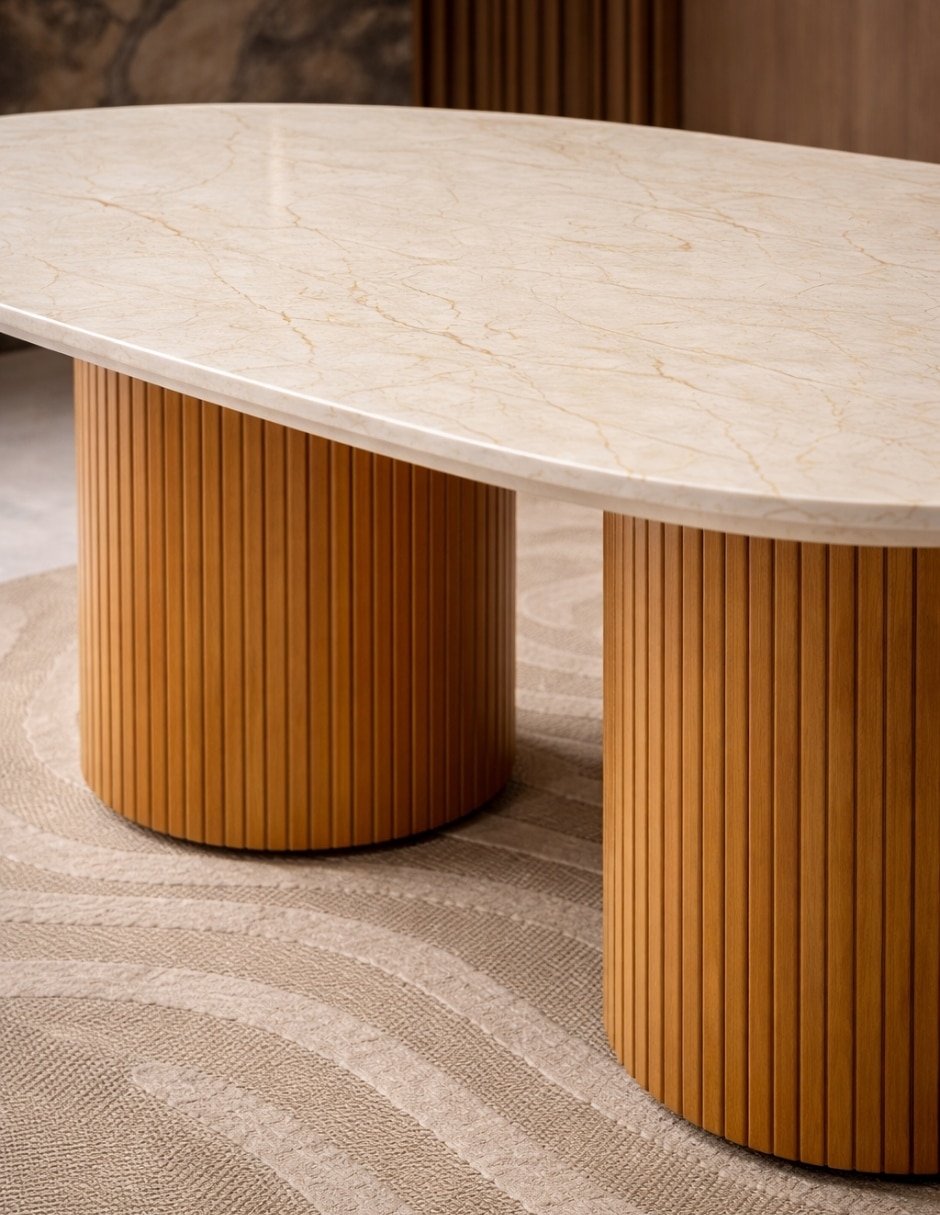 Mesa de comedor No COMEDOR de Madera y mármol 3