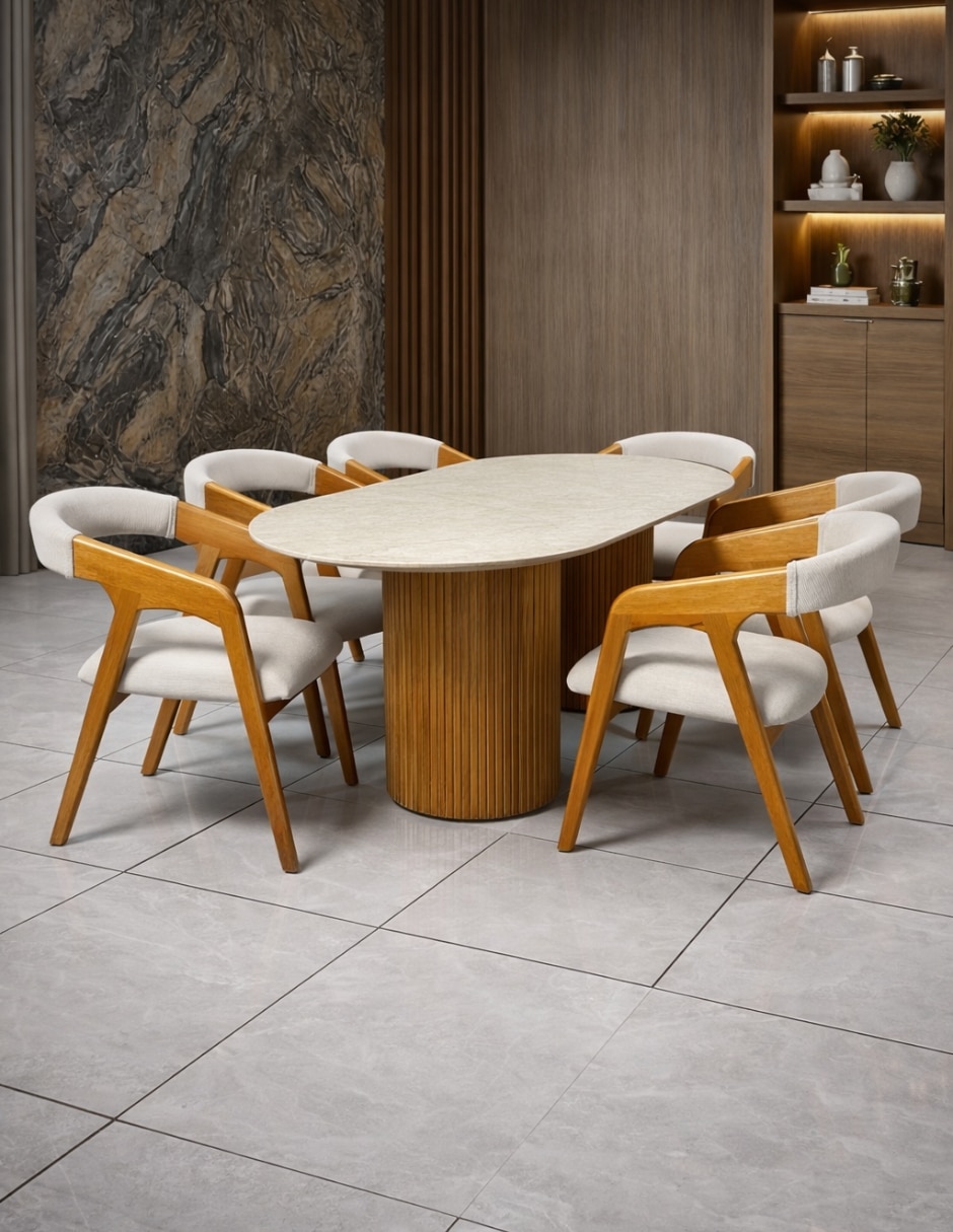 Mesa de comedor No COMEDOR de Madera y mármol 2