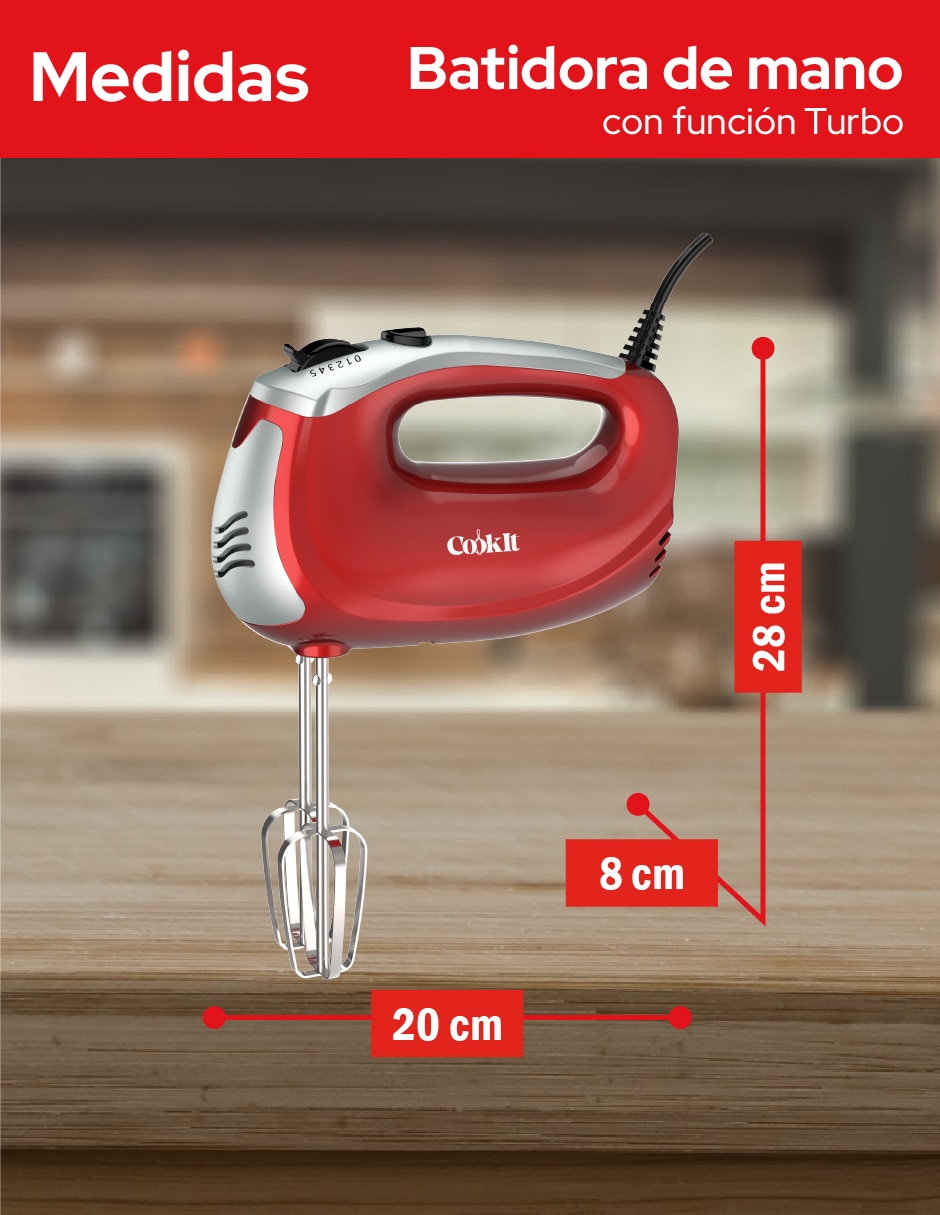 Batidora manual Cookit 5 velocidades + 1 turbo velocidades CHM01