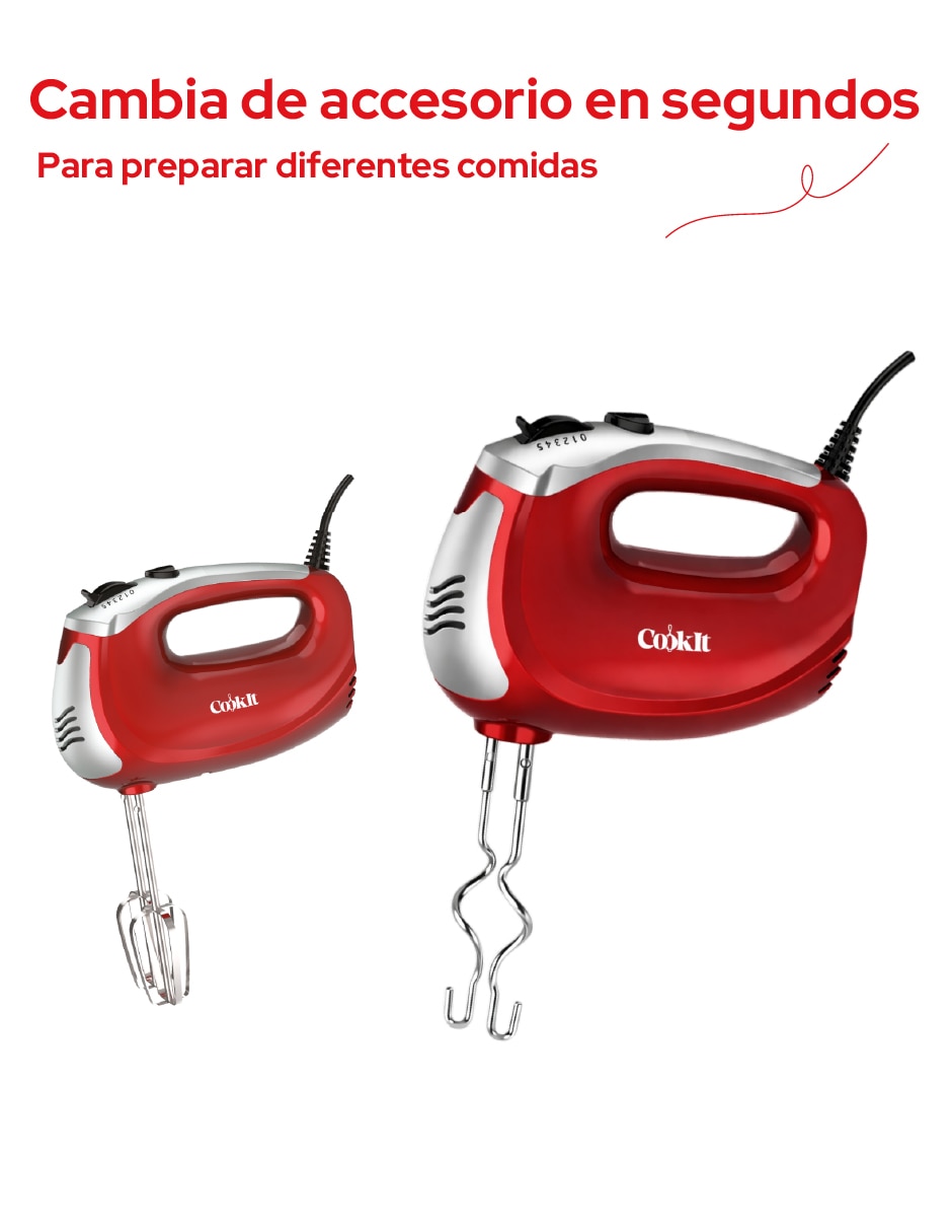 Batidora manual Cookit 5 velocidades + 1 turbo velocidades CHM01