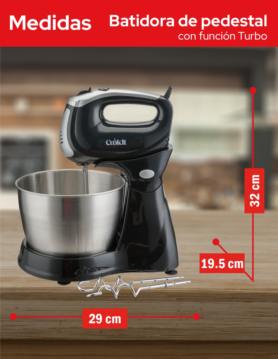 Batidora pedestal Cookit 5 velocidades + 1 turbo velocidades CHMB02