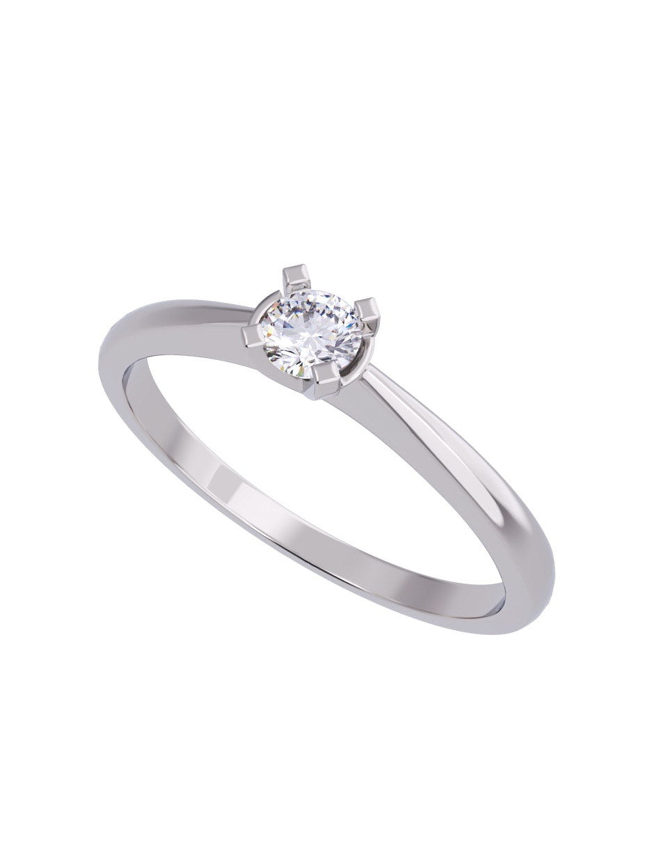 Anillo de compromiso de oro 10 K diamante 4