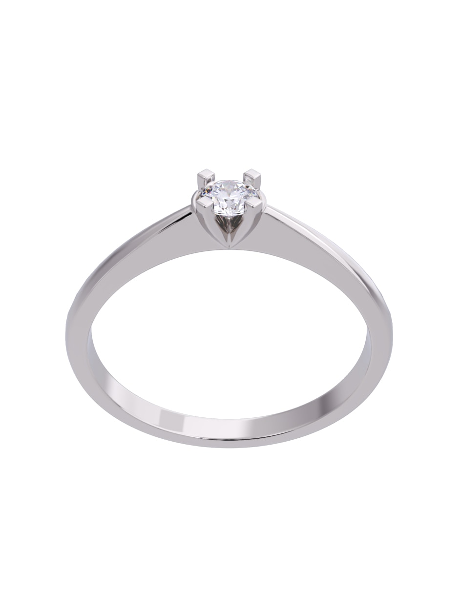 Anillo de compromiso de oro 10 K diamante 3
