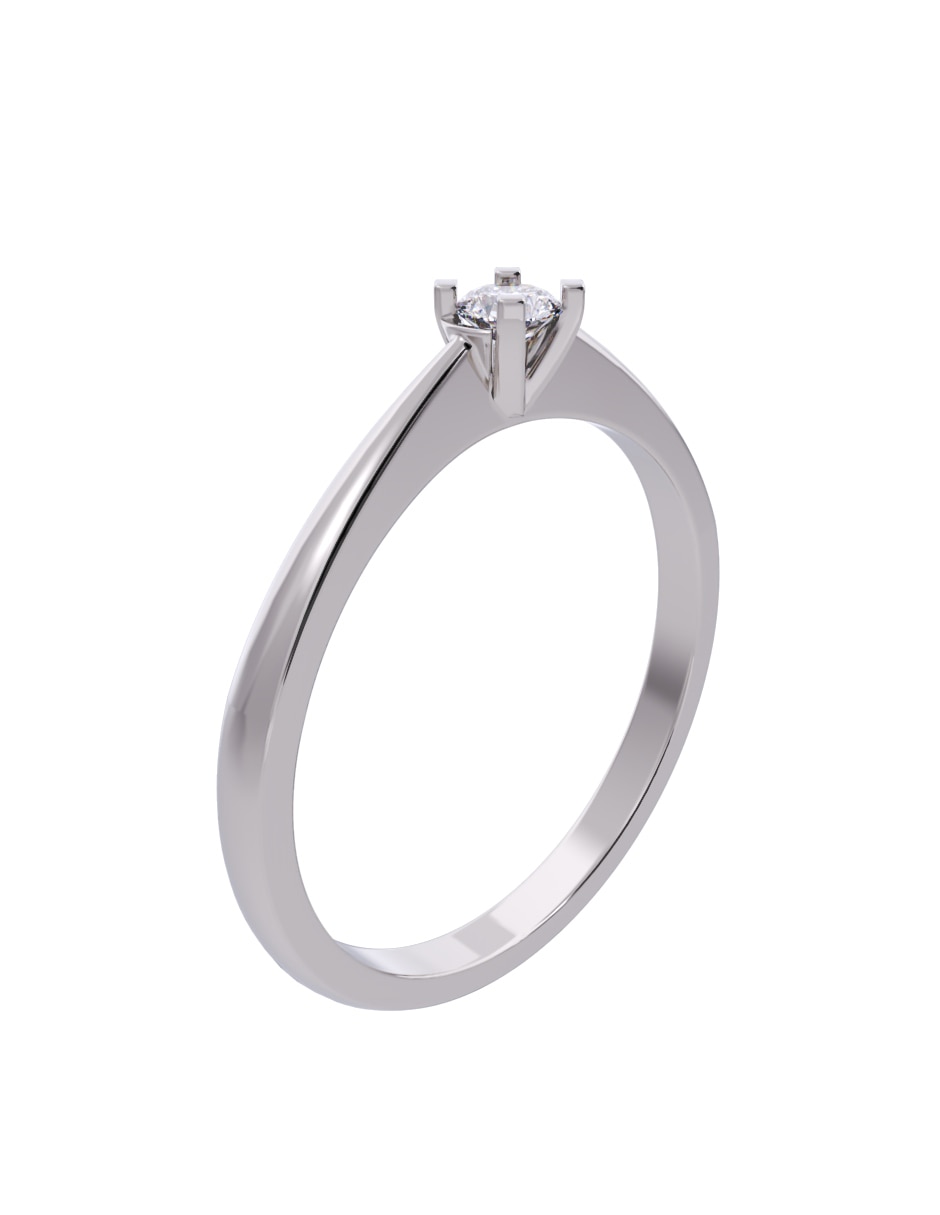 Anillo de compromiso de oro 10 K diamante 2