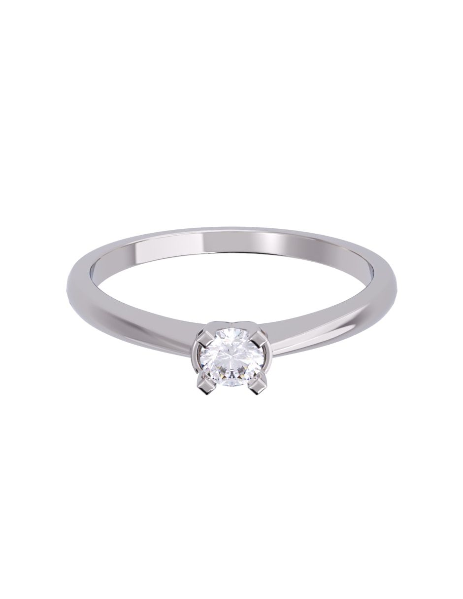 Anillo de compromiso de oro 10 K diamante 1