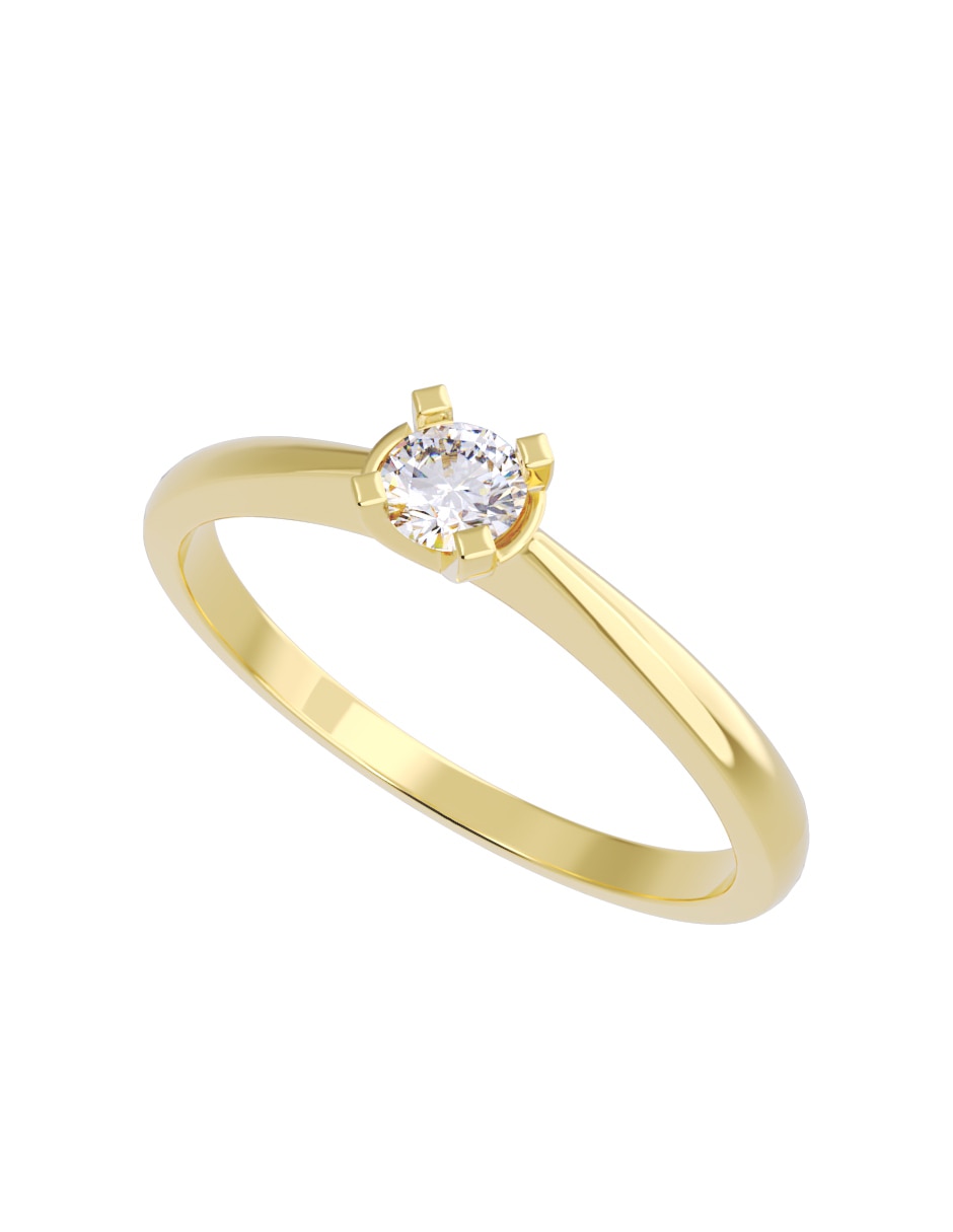 Anillo de compromiso de oro 10 K Fonelli diamante
