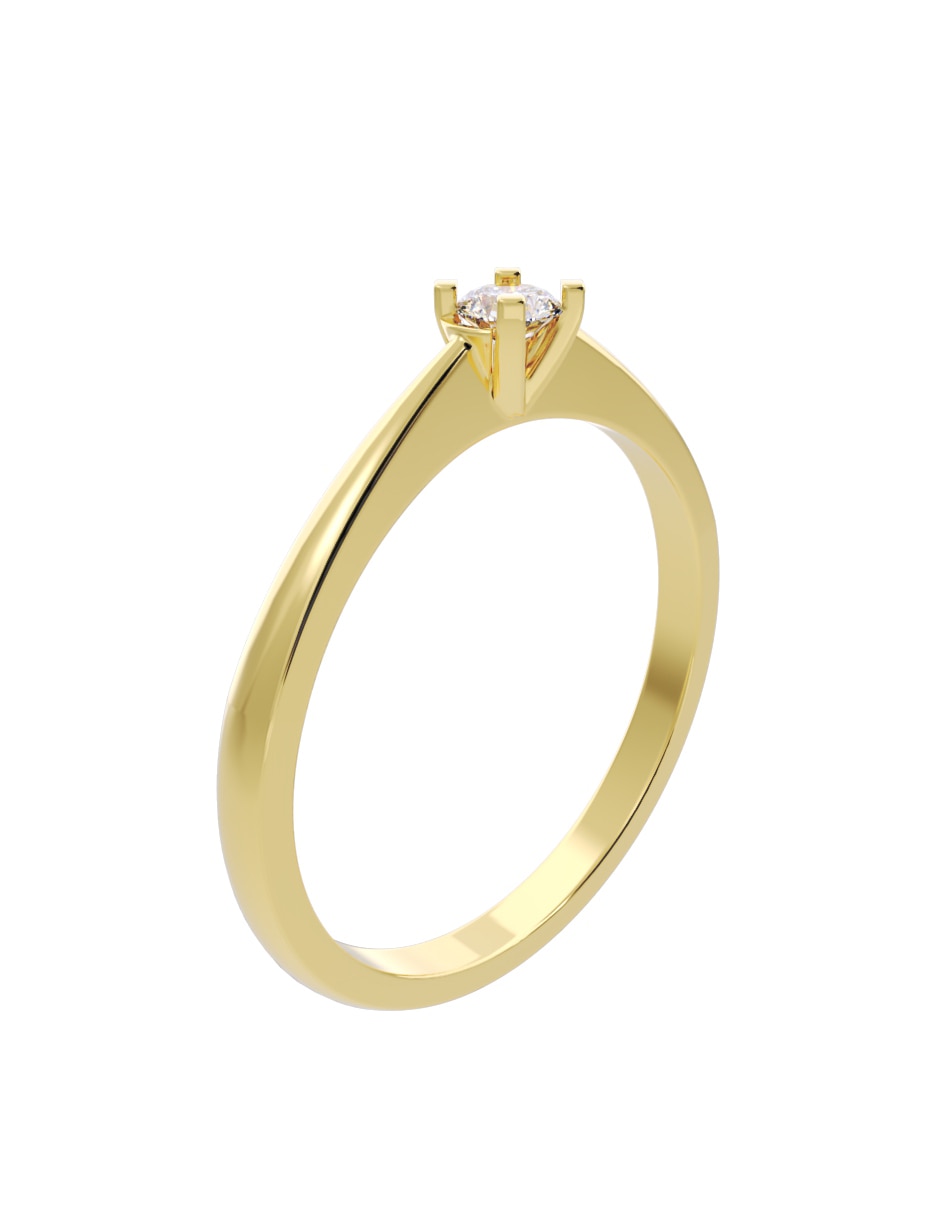 Anillo de compromiso de oro 10 K diamante