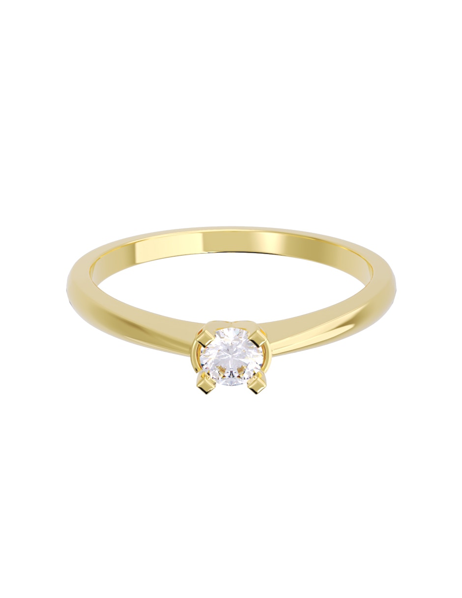 Anillo de compromiso de oro 10 K diamante