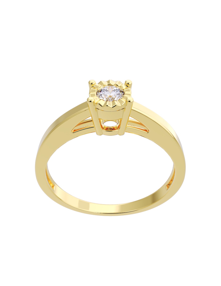 Anillo de compromiso de oro 10 K Fonelli diamante
