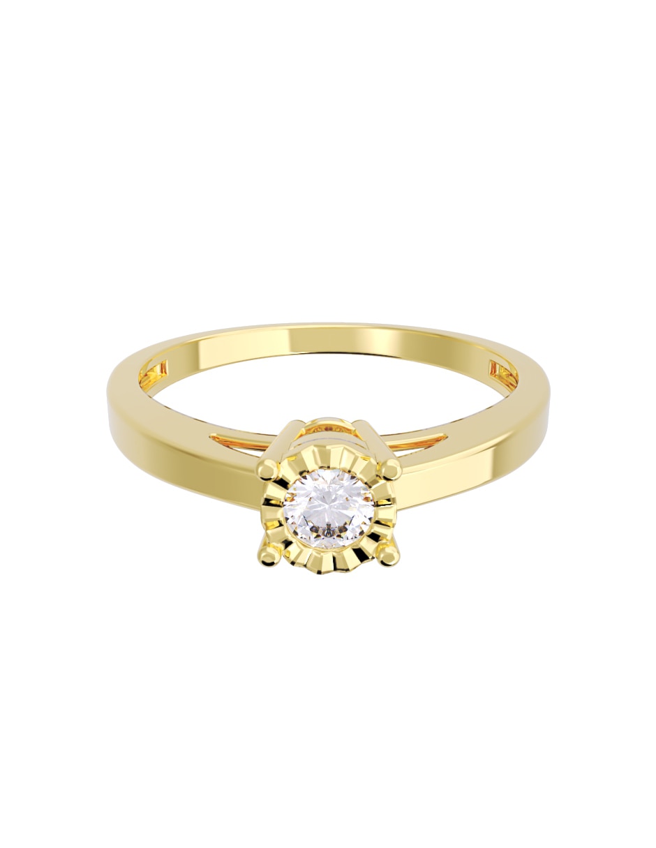 Anillo de compromiso de oro 10 K diamante