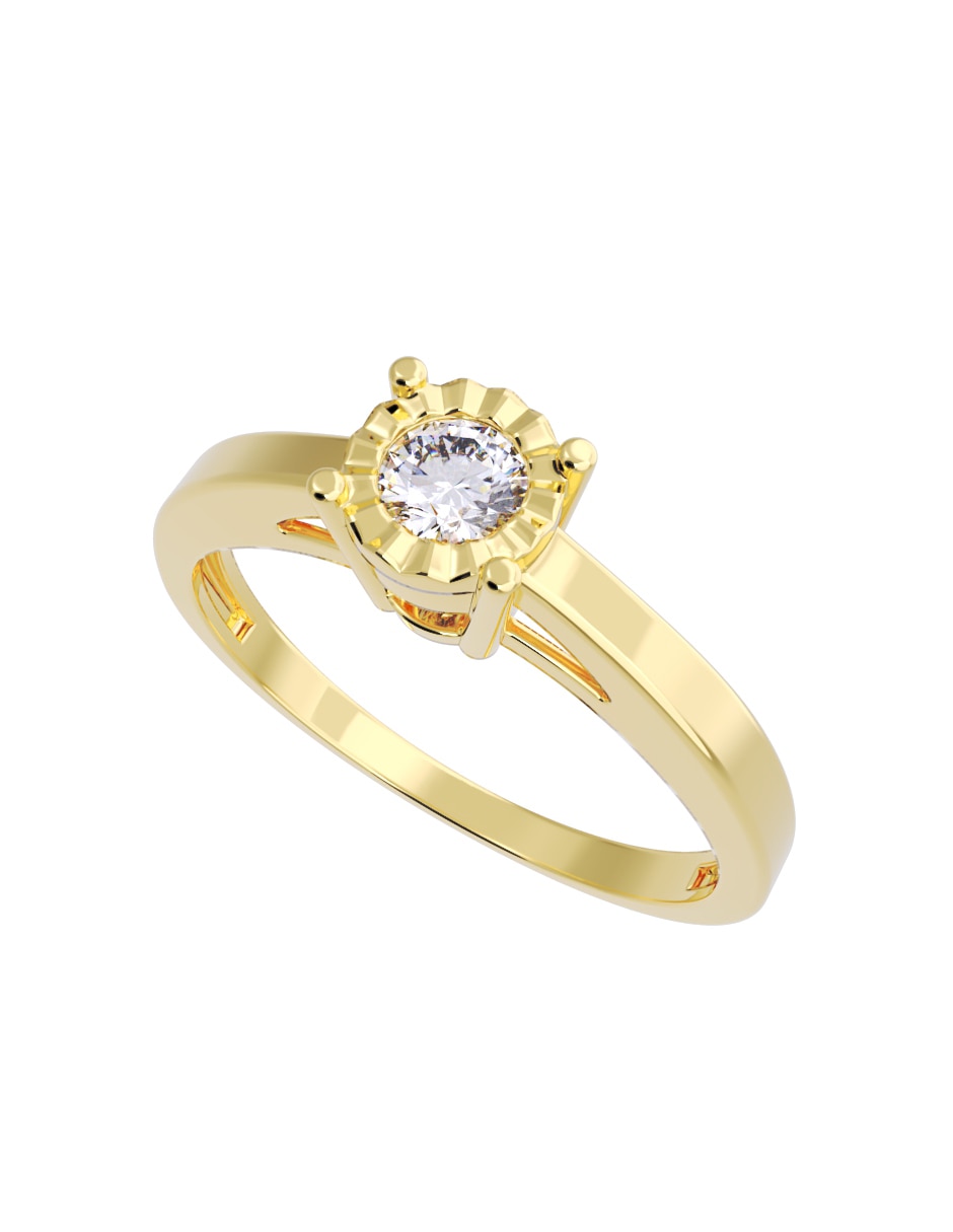 Anillo de compromiso de oro 10 K Fonelli diamante