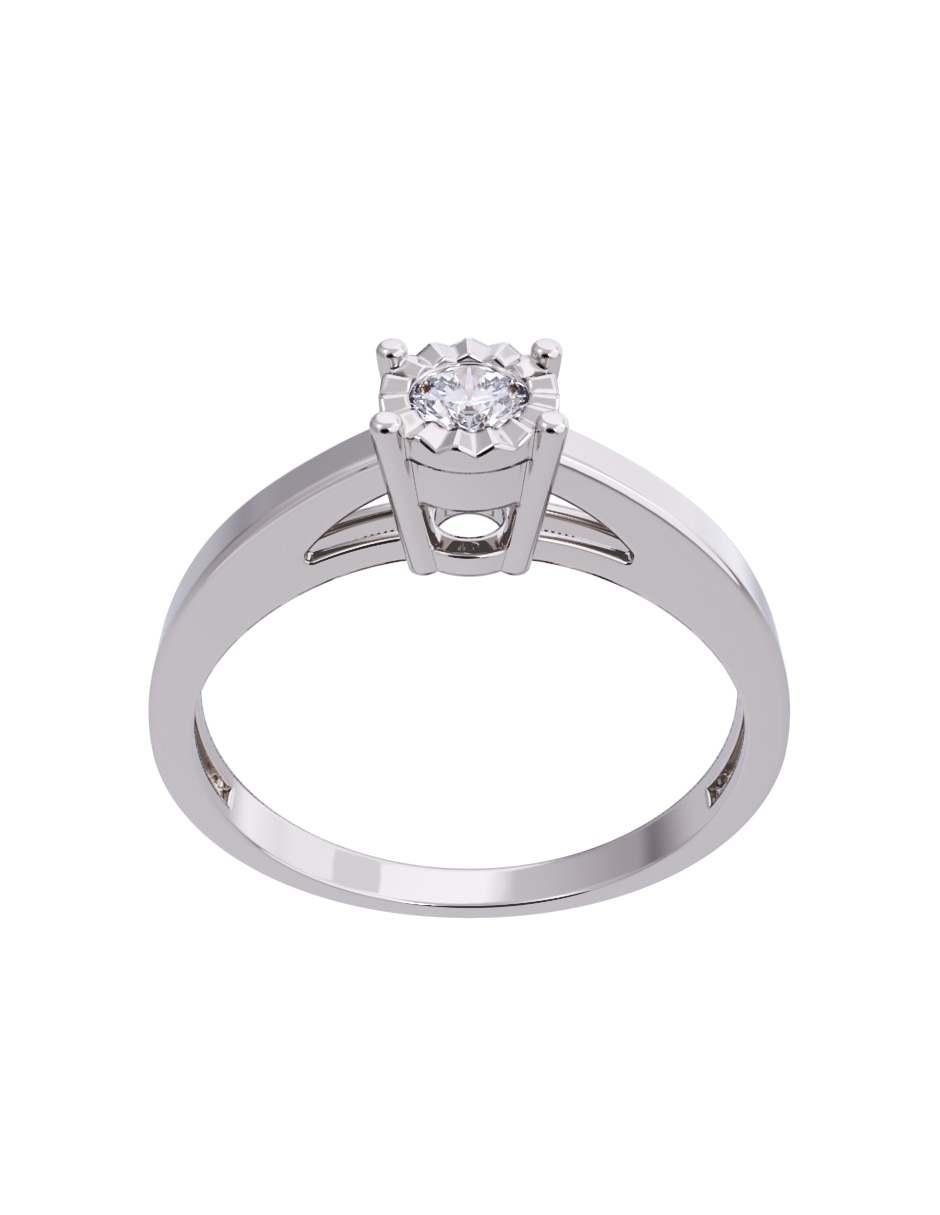 Anillo de compromiso de oro 10 K diamante 3