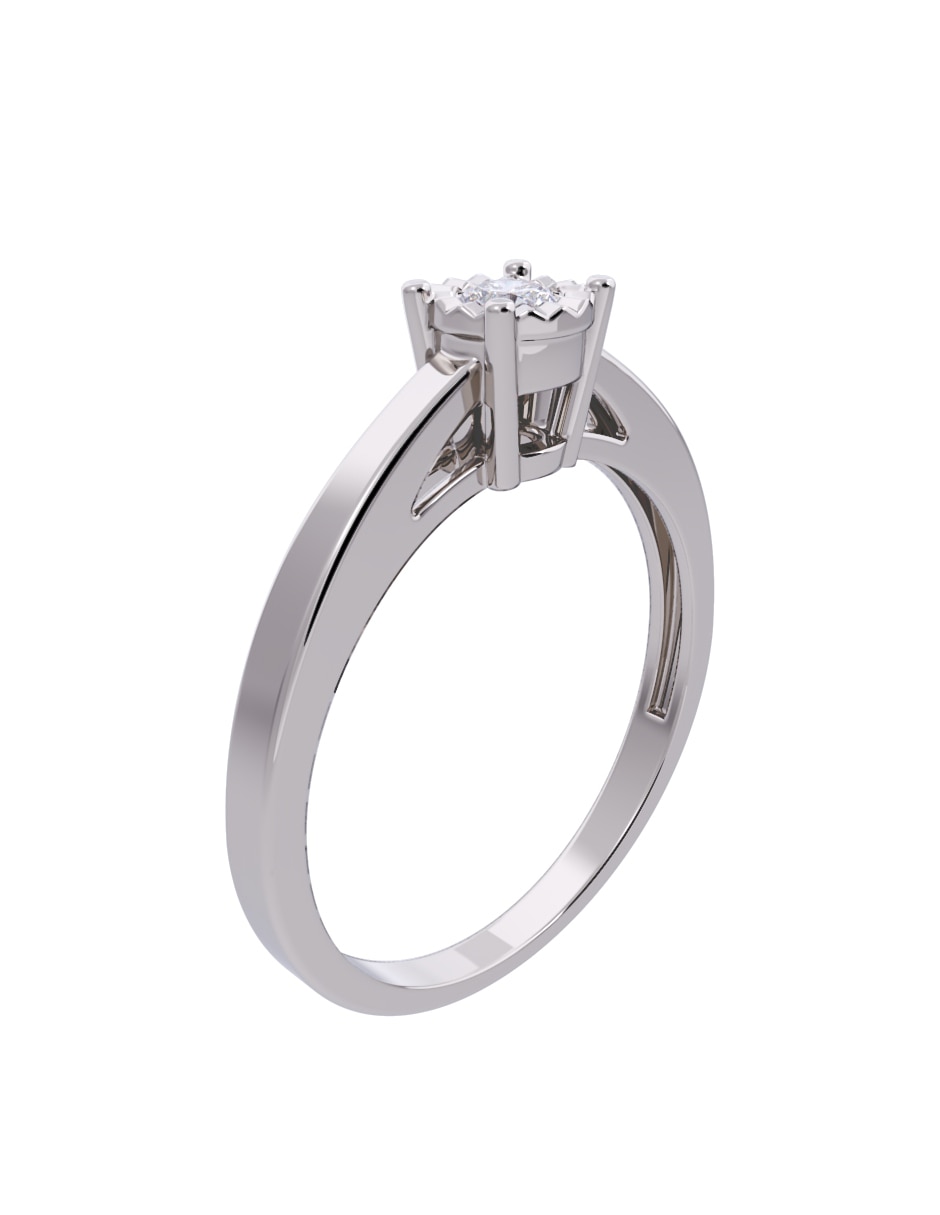 Anillo de compromiso de oro 10 K diamante 4