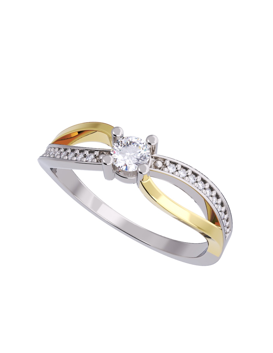 Anillo de compromiso de oro 10 K Fonelli diamante