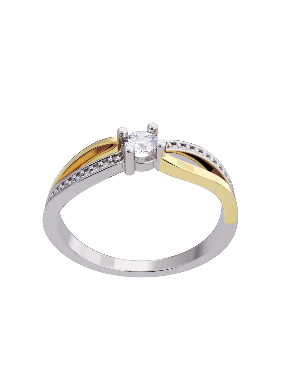 Anillo de compromiso de oro 10 K Fonelli diamante