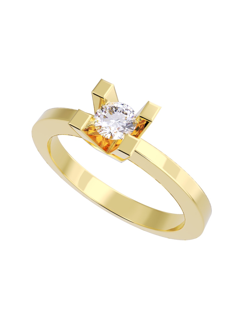 Anillo de compromiso de oro 10 K Fonelli diamante