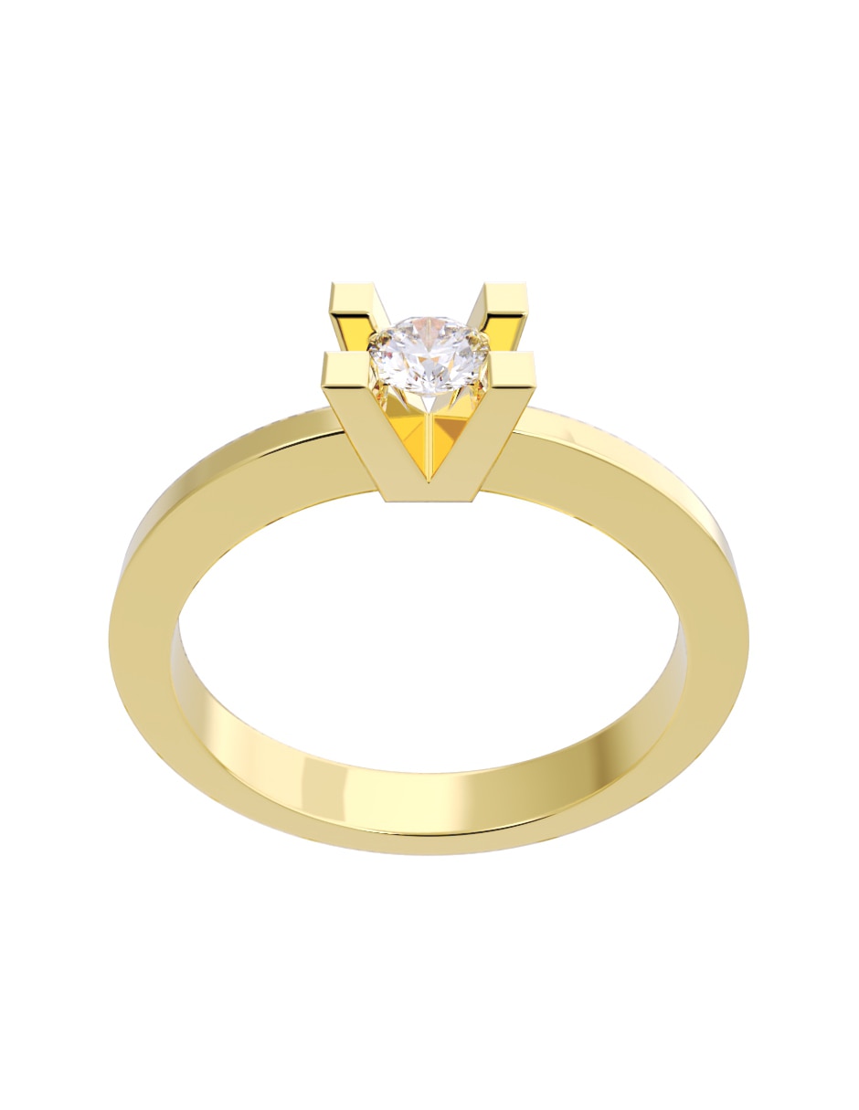 Anillo de compromiso de oro 10 K Fonelli diamante