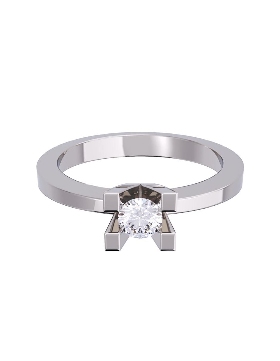 Anillo de compromiso de oro 10 K diamante