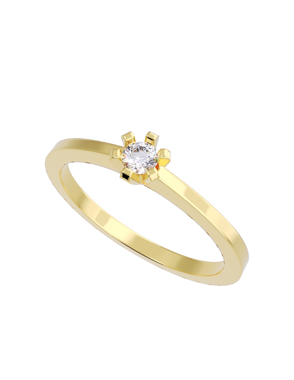 Anillo de compromiso de oro 10 K Fonelli diamante