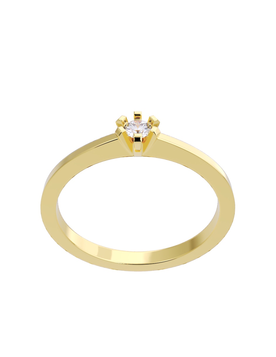 Anillo de compromiso de oro 10 K Fonelli diamante