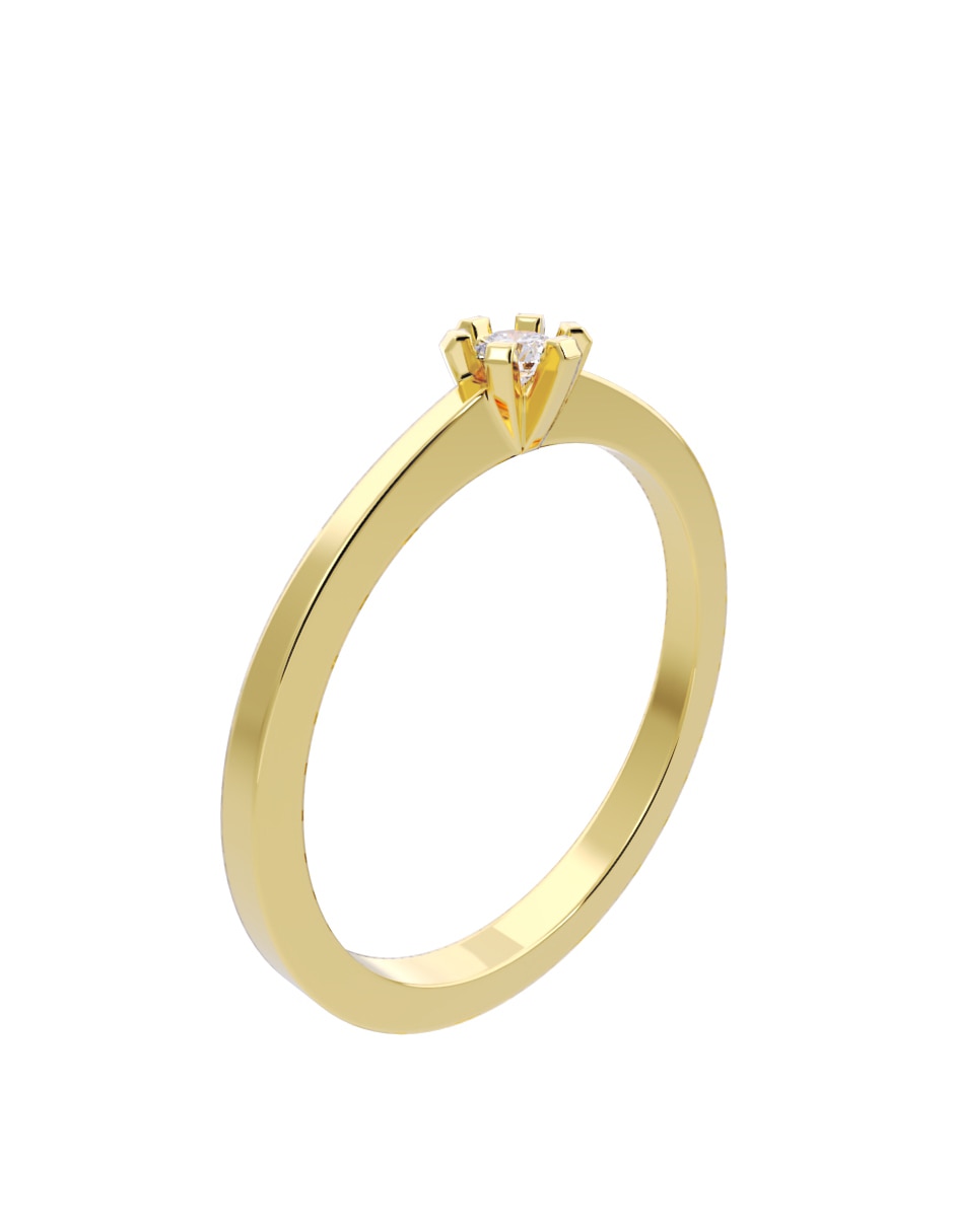 Anillo de compromiso de oro 10 K Fonelli diamante