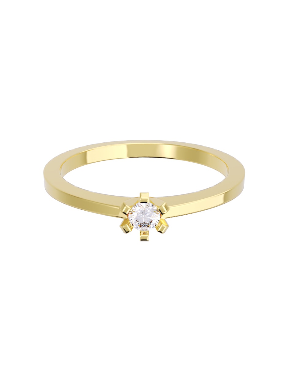 Anillo de compromiso de oro 10 K diamante