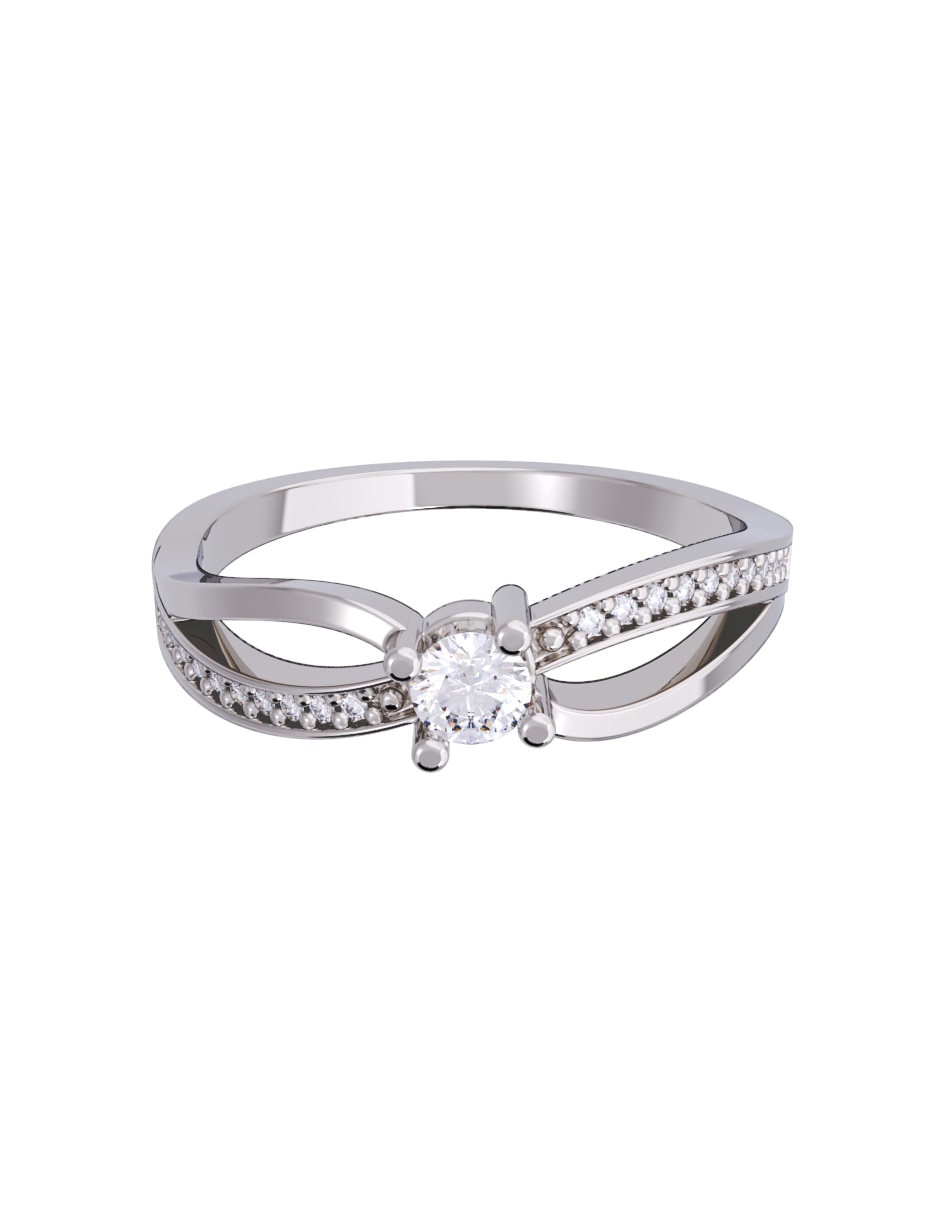 Anillo de compromiso de oro 10 K diamante