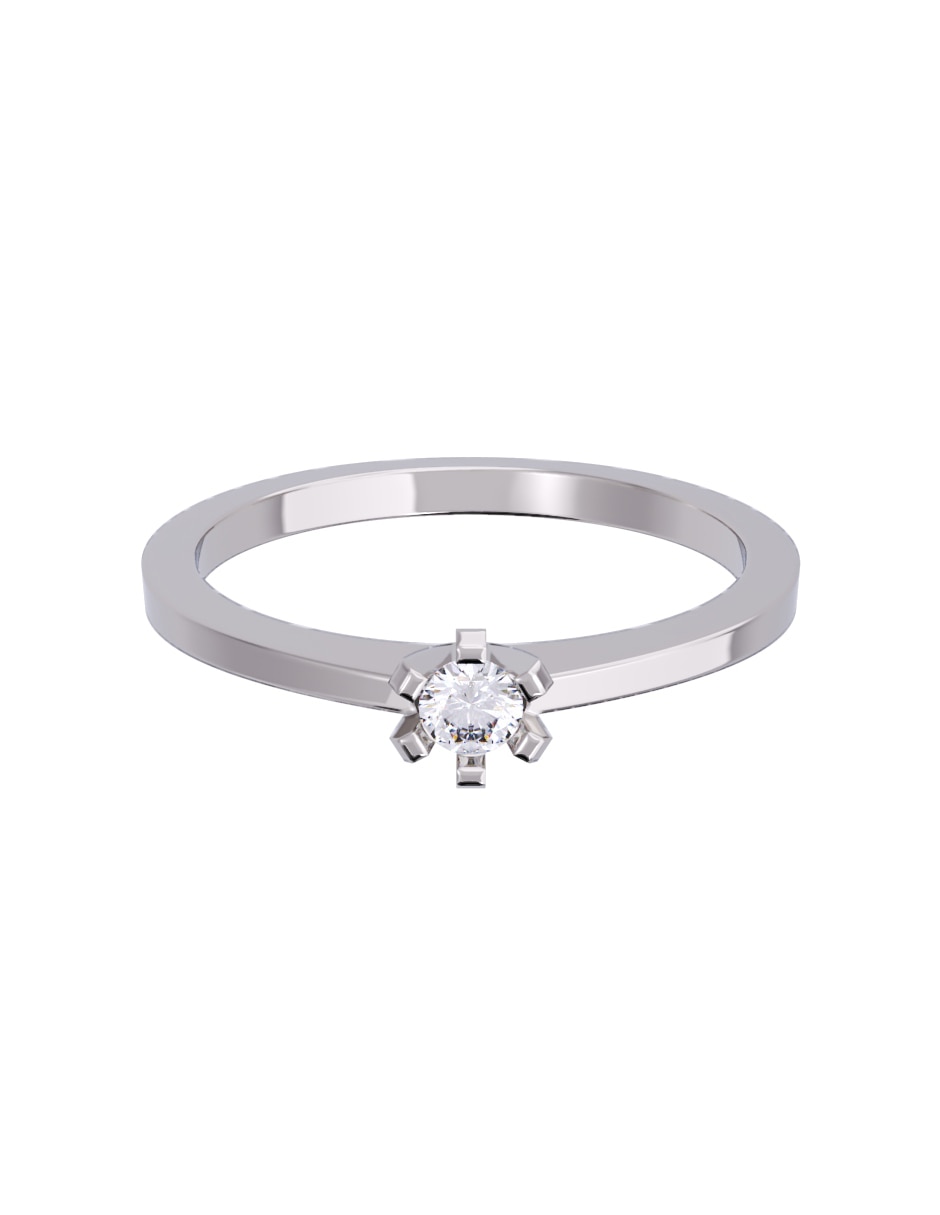 Anillo de compromiso de oro 10 K diamante