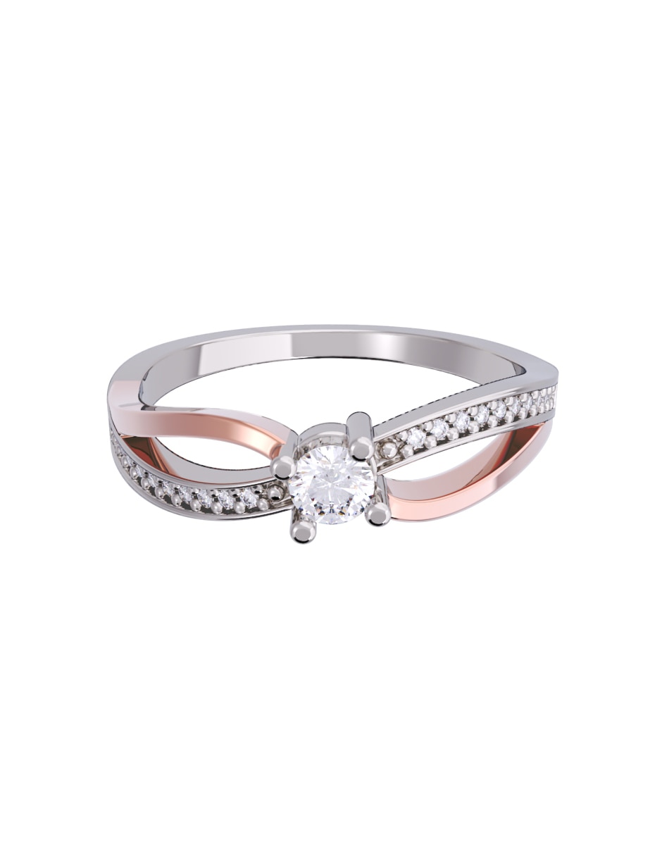 Anillo de compromiso de oro 10 K diamante