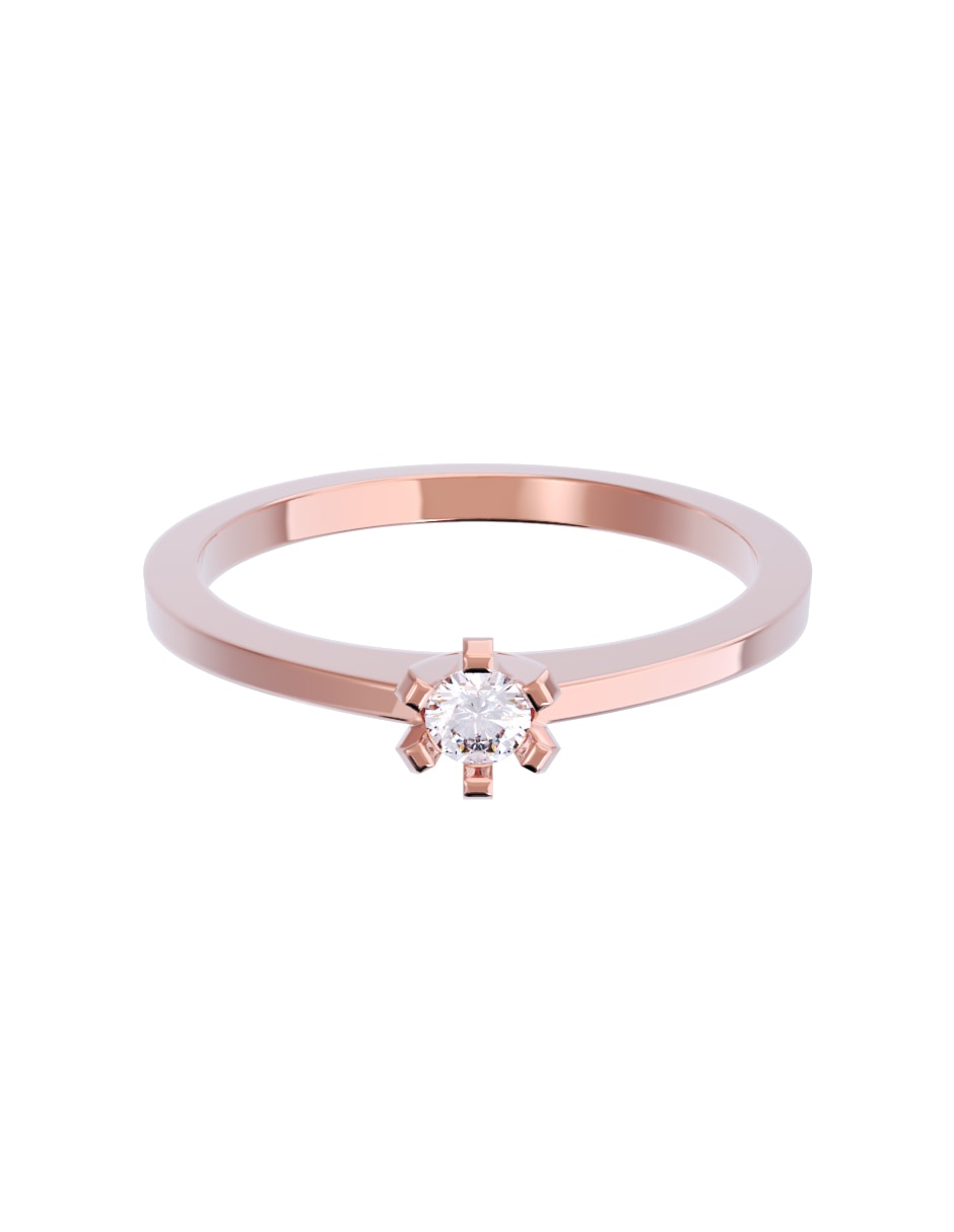 Anillo de compromiso de oro 10 K diamante 1