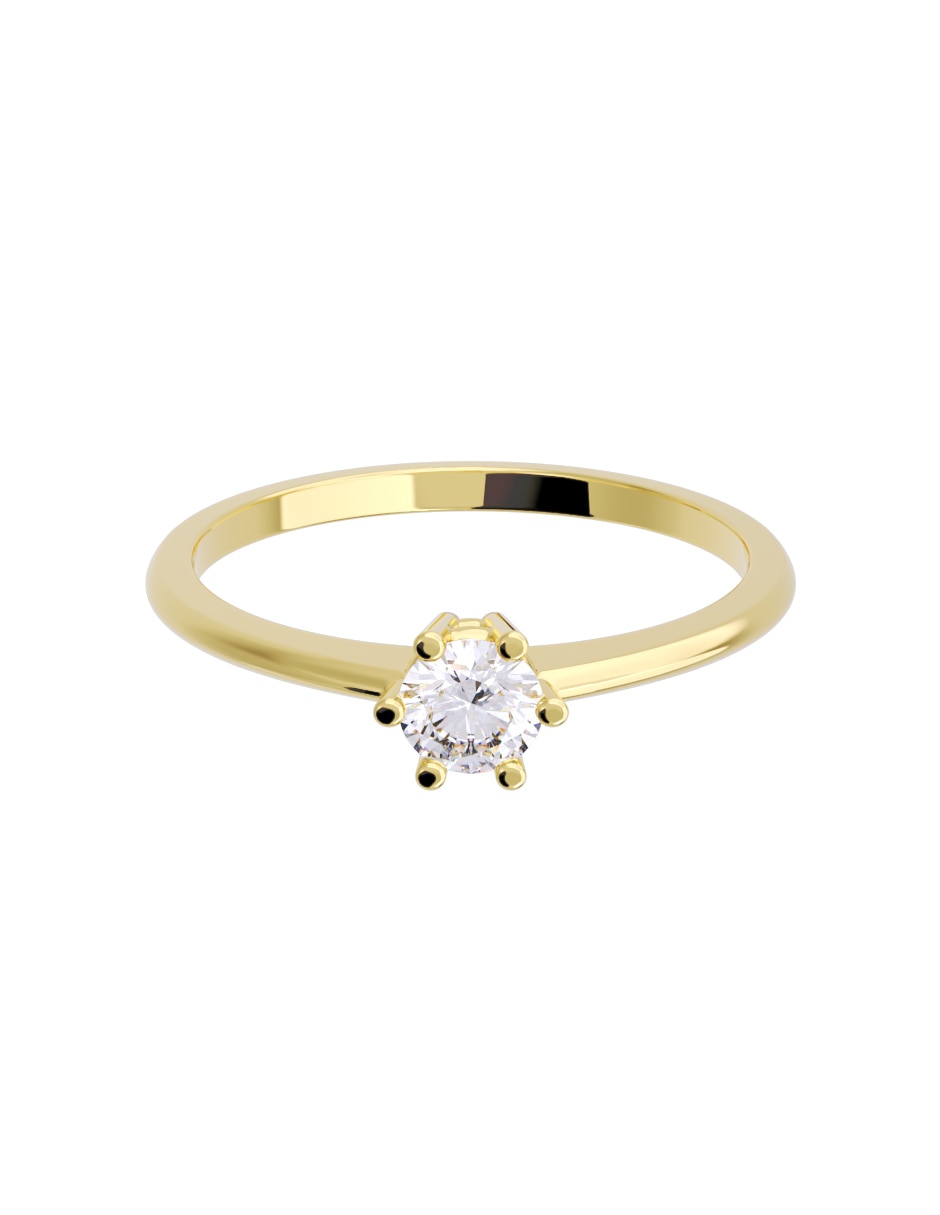 Anillo de compromiso de oro 10 K diamante
